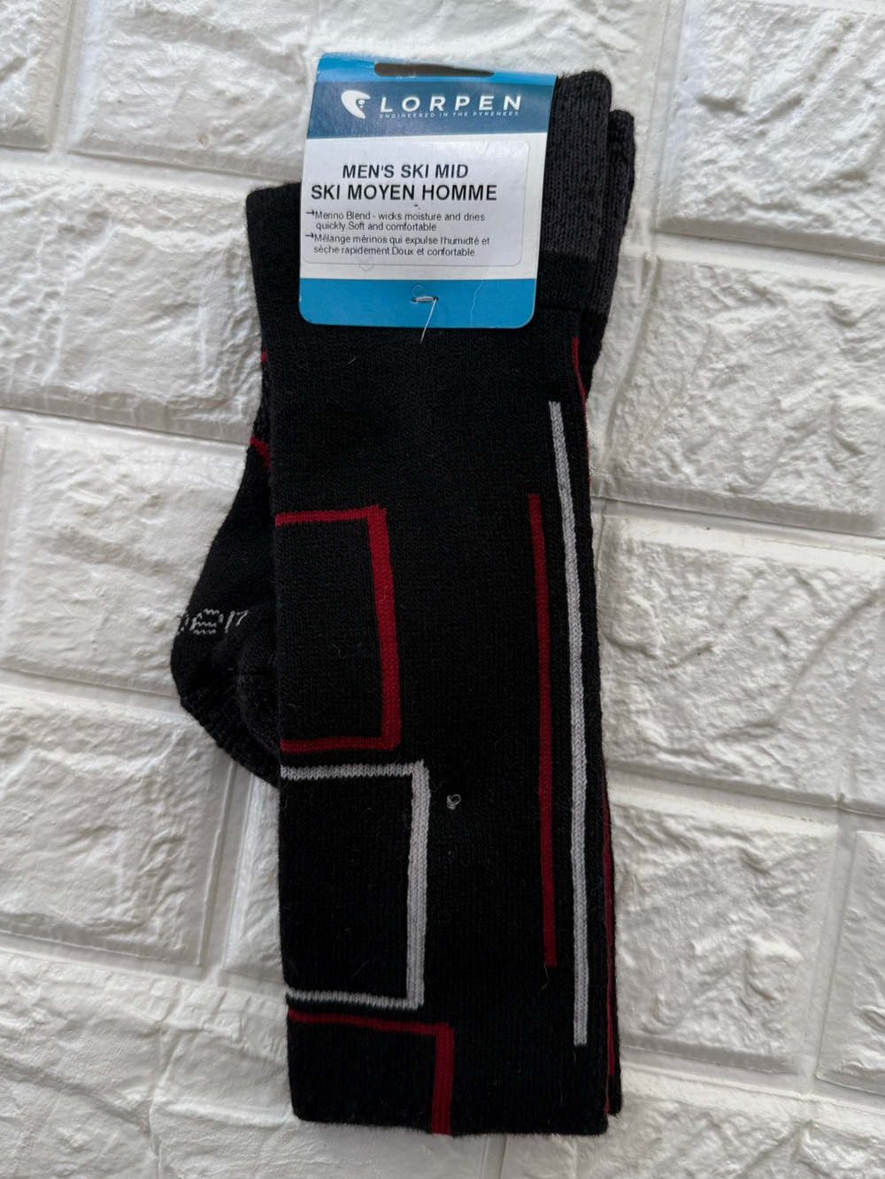 NWT Lorpen mens ski socks Medium wool blend